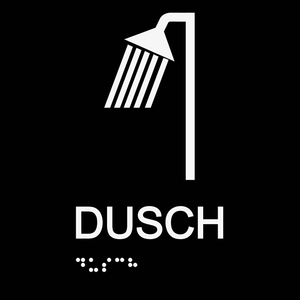Informationsskylt dusch svart