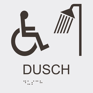 Informationsskylt duschrum handikapp vit