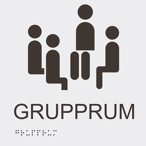 Informationsskylt grupprum vit
