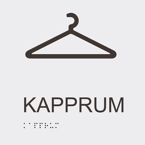 Informationsskylt kapprum vit