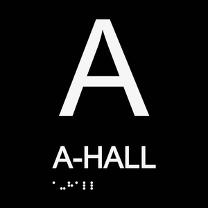 Informationsskylt A hall svart