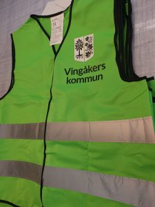 Grön reflexväst med tryck